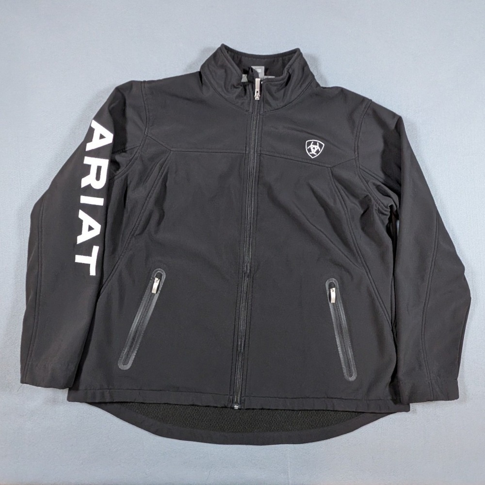 Ariat Soft Shell Jacket Womens 1X Black AriatTek Wind Water Resistant Logo